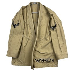 Warrior Jiu Jitsu Gi A2 Jacket BJJ Kimono Made in USA Mens Uniform Tan Taekwondo