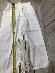 Fuji Kids Youth Children White Karate Taekwondo Starter Gi Belt Pant Kid 00 New