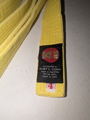 KI International Karate taekwondo Belt Yellow Size 4 95”