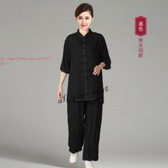 Unisex Cotton Blend Tai Chi Suit Morning Exercise Uniform Kung Fu Clothing Suit