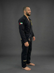 Black BJJ Gi Brazilian Jiu Jitsu Kimono MMA Grappling Uniform
