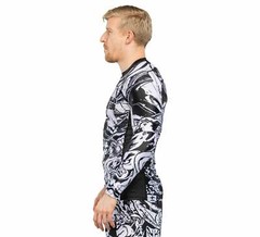 Fuji Fighting Spirit MMA BJJ Jiu Jitsu Long Sleeve LS Rashguard – Black/White