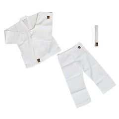 Shureido K-10 Karate Gi Uniform Set Jacket Pants White Belt Polyester Cotton Sz5
