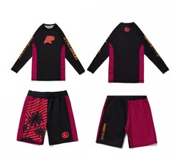 Albino & Preto x IN4MATION 2 Long Sleeve Rash Guard & Training Shorts BJJ No-Gi