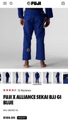 FUJI X ALLIANCE SEKAI BJJ GI BLUE SIZE A2 BOTTOMS PANTS ONLY