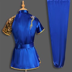 Silk Chinese Taichi Kung Fu Uniform Shaolin Wushu Suit Clothes Dragon Embroidery