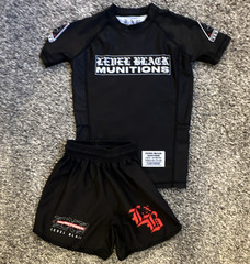 Level Black Munitions Rash Guard Jiu Jitsu set Black MMA youth Large Unisex