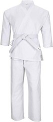NEW Lightweight Karate Uniform Gi 6.0 oz White & Black w/ White Belt ADULT & KID