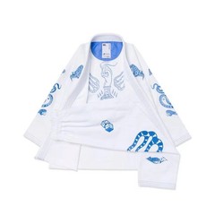 Albino and Preto Year of the Snake White Jiu Jitsu Gi Uniform BJJ 450 with bag