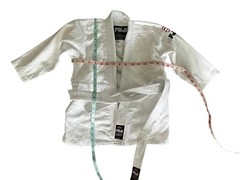 Fuji Kimono Kids Unisex Size 00 White Martial Arts Jiu Jitsu Shirt Top