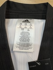 Adidas „Start” 3 Stripes Taekwondo Uniform Black V-Neck – Size 130