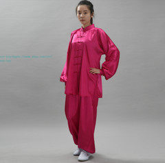 Satin Unisex Martial Arts Uniform Kung Fu Suit Costume Tai Chi Performance Sets