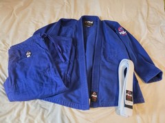 Fuji Blue Jiu Jitsu Gi Set A2H Pants Top Belt Clean Set