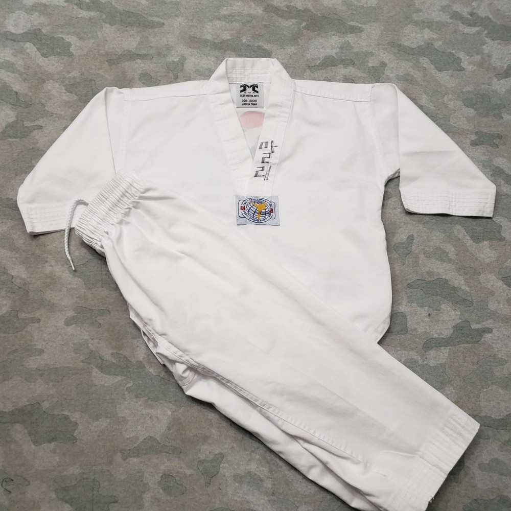 BMA Taekwondo Uniform Youth 000 White Master Kims V-Neck