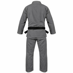Premium Grey Karate Gi Martial Arts Uniform with Black Belt – Professional suit.
