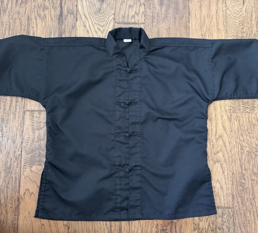 Kids Kung Fu Uniform Top Martial Arts in Black Size 0 Excellent Condition