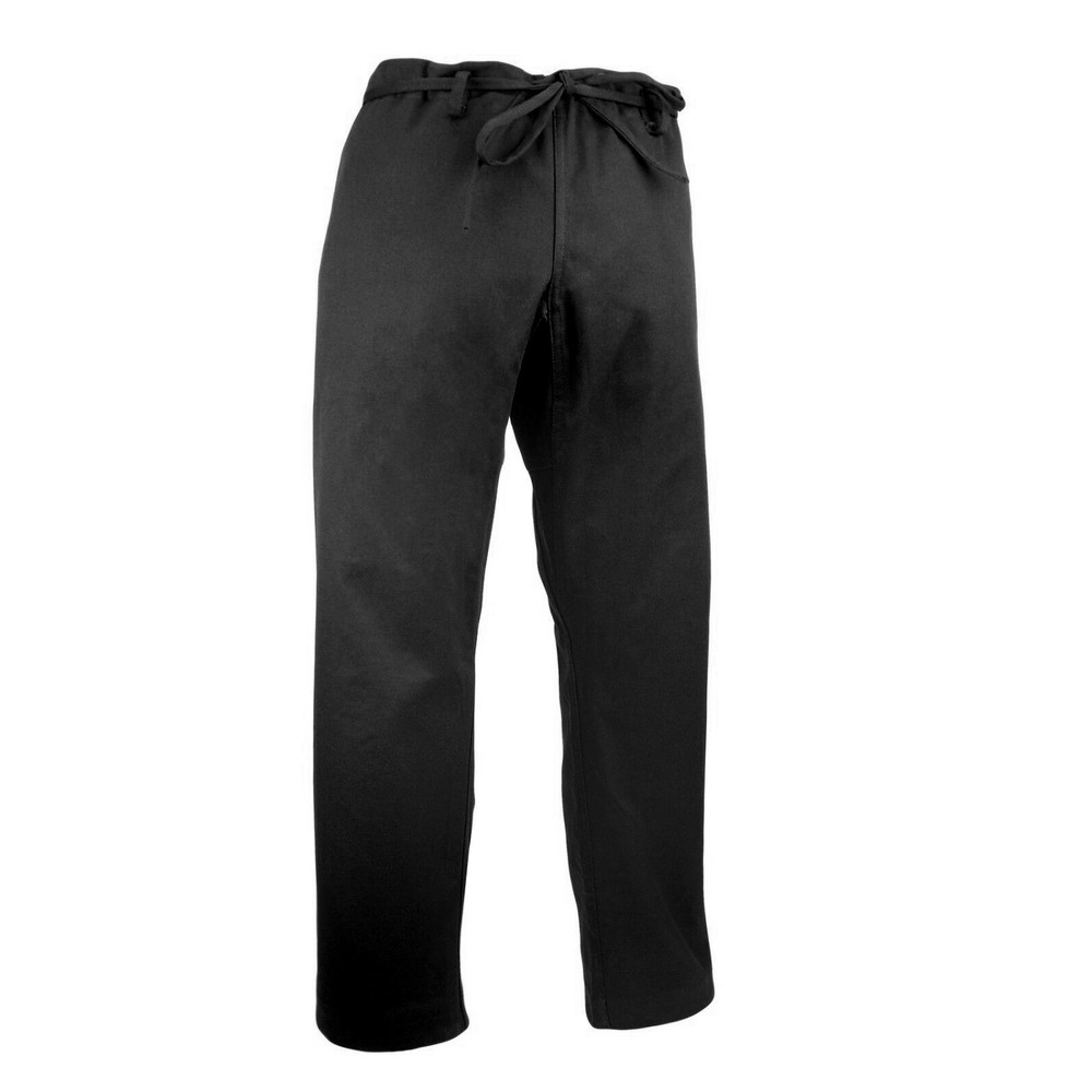 Black Karate Pants Heavy W’t 10 oz 100% Cotton Drawstring Waist Martial Arts GI
