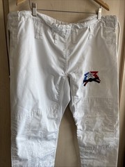 Fight Ready Jiu-Jitsu Pants Mens A2 White Drawstring Waist Straight Leg