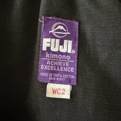 Fuji Sekai BJJ Gi Black Purple WC2 Jiu Jitsu Kimono Set Used