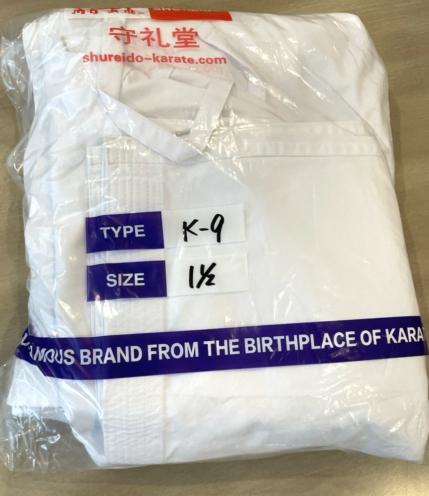 Shureido K-9 Karate Gi Size 1.5 Made in Okinawa Japan Uechi-Ryu Uniform + Belt”