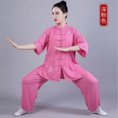 Summer Women Cotton Tai Chi Uniform Kung Fu Suit Martial Arts Wing Chun Clothes