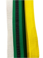 Martial Arts Karate Taekwondo yellow,white And green stripe Belt