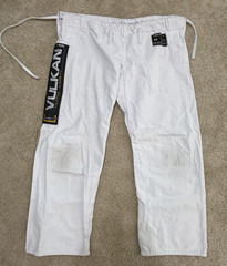 Mens Vulkan The Real Jiu Jitsu White Top Pro A0 Fight Wear Cotton Jacket & Pants