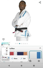 Sanabul Martial Arts Core Gi Uniform Jiu Jitsu Size A4 Blue and White NO BELT