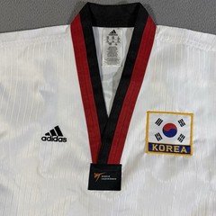 Adidas Korea TaeKwonDo Federation Uniform Outfit Size 130 White Olympic Team