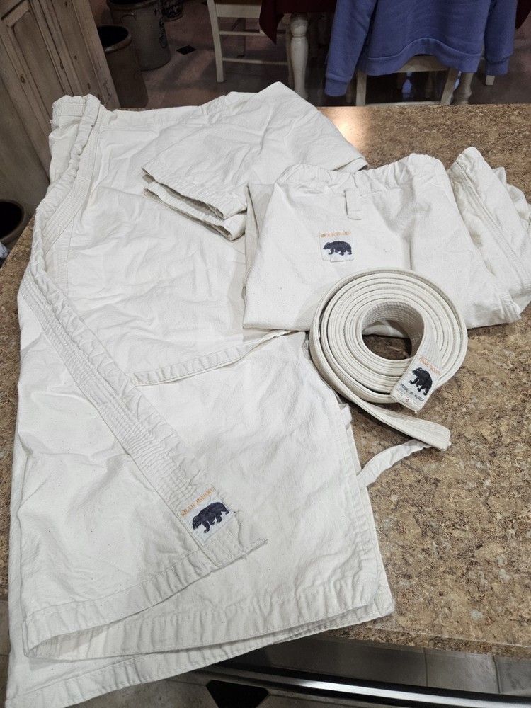Vintage SZ 4 Bear Brand Martial Arts Tae Unisex Uniform Complete 100% Cotton