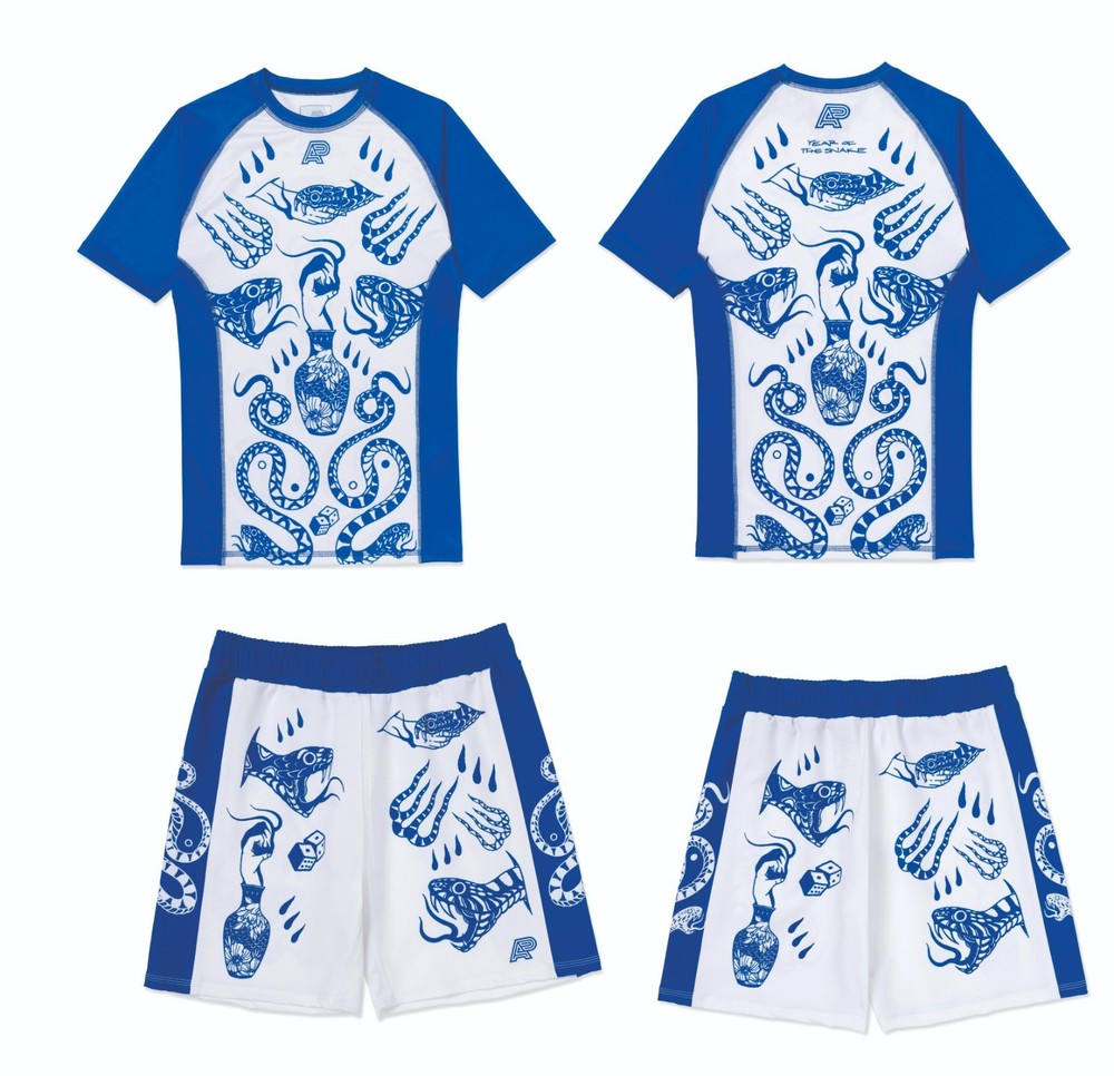 Albino and Preto Year of the Snake Rash Guard SS Short No Gi Bjj Competitor