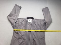 Gold BJJ Aeroweave Men Kimono Top Gray Long Sleeve Open Front 100% Cotton Active