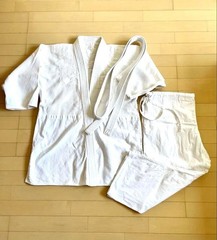 Black Belt Judo Uniform Set (top And Bottom), Size 3, With White Belt. Good