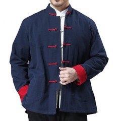 Mens Chinese Traditional Tang Suit Jacket Tops Kung Fu Wingchun Coat Sportwear
