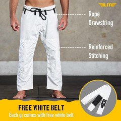 BJJ GI for Men IBJJF Kimono BJJ Jiujitsu GIS W/Preshrunk Fabric & Belt (See S…