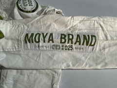 MOYA Brand Performance Pants GI MMA Lace Up Size A0 Cream/Green Fight Gear VGUC