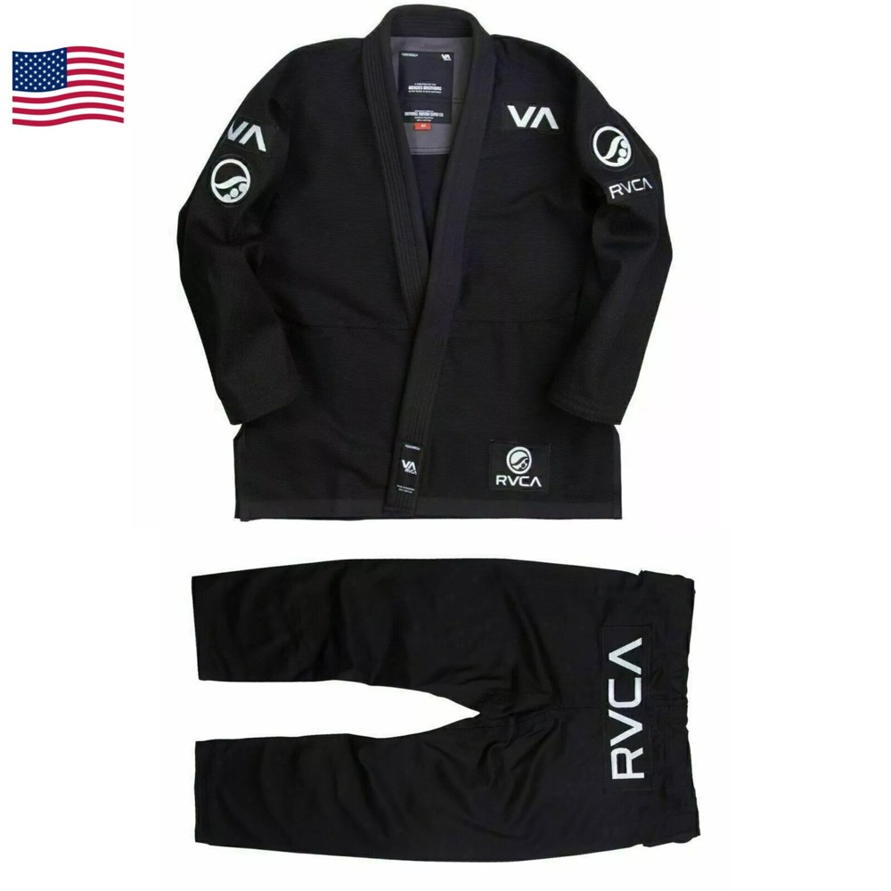 Black BJJ Gi Shoyoroll RVCA 450Gsm Uniform Batch 60 Pearl Weave Jiu Jitsu Suit