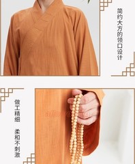 Buddhist Shaolin Monk Robe Full Set Cotton Thin Kung Fu Suit Meditation Uniforms