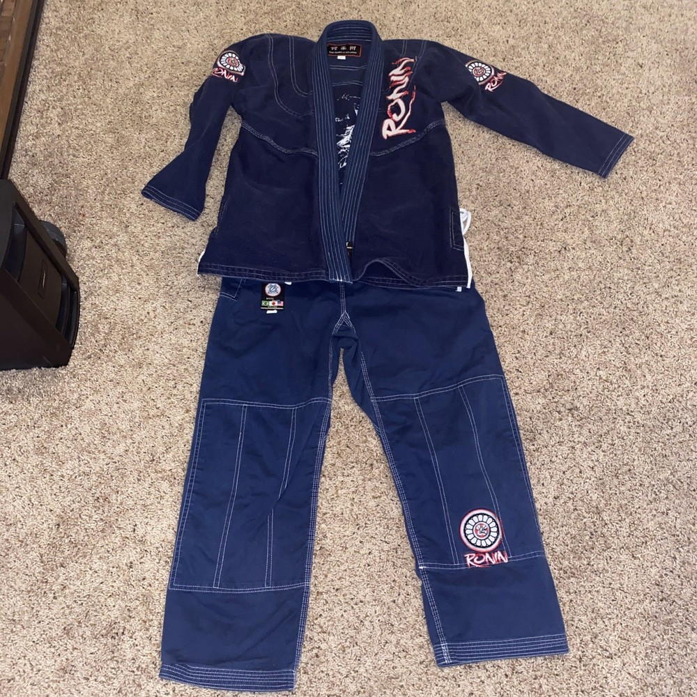 Ronin Brand Brazilian Jiu Jitsu Gi Uniform Set Navy Blue Size A1L