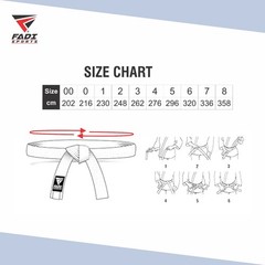 FADI Sports White Karate Belt Martial Arts Rank Taekwondo Judo Training Gi