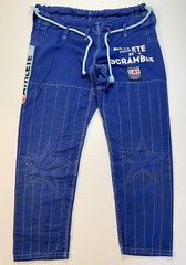 Gi Kimono Ghee Pants Judo Set Jiu Jitsu Karate Blue Scramble Adult 32×32 Large