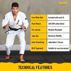 BJJ GI for Men IBJJF Kimono BJJ Jiujitsu GIS W/Preshrunk Fabric & Belt (See S…