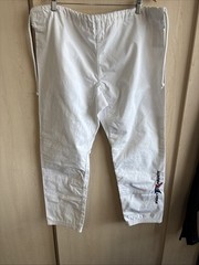 Fight Ready Jiu-Jitsu Pants Mens A2 White Drawstring Waist Straight Leg