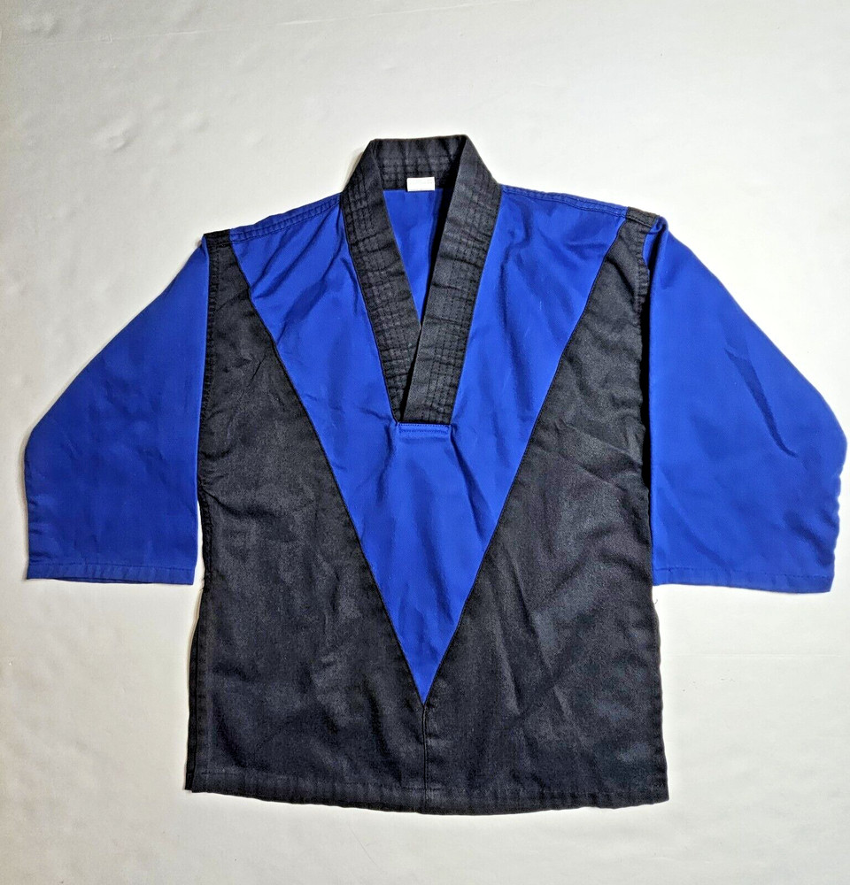 Martial Arts Demo Team Uniform V Neck Shirt Blue And Black Kids Size 000