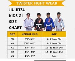 Blue Twister Kids Jiu Jitsu Gi Ultra Light Youth Size C0 Age 8 – 9 Years Old