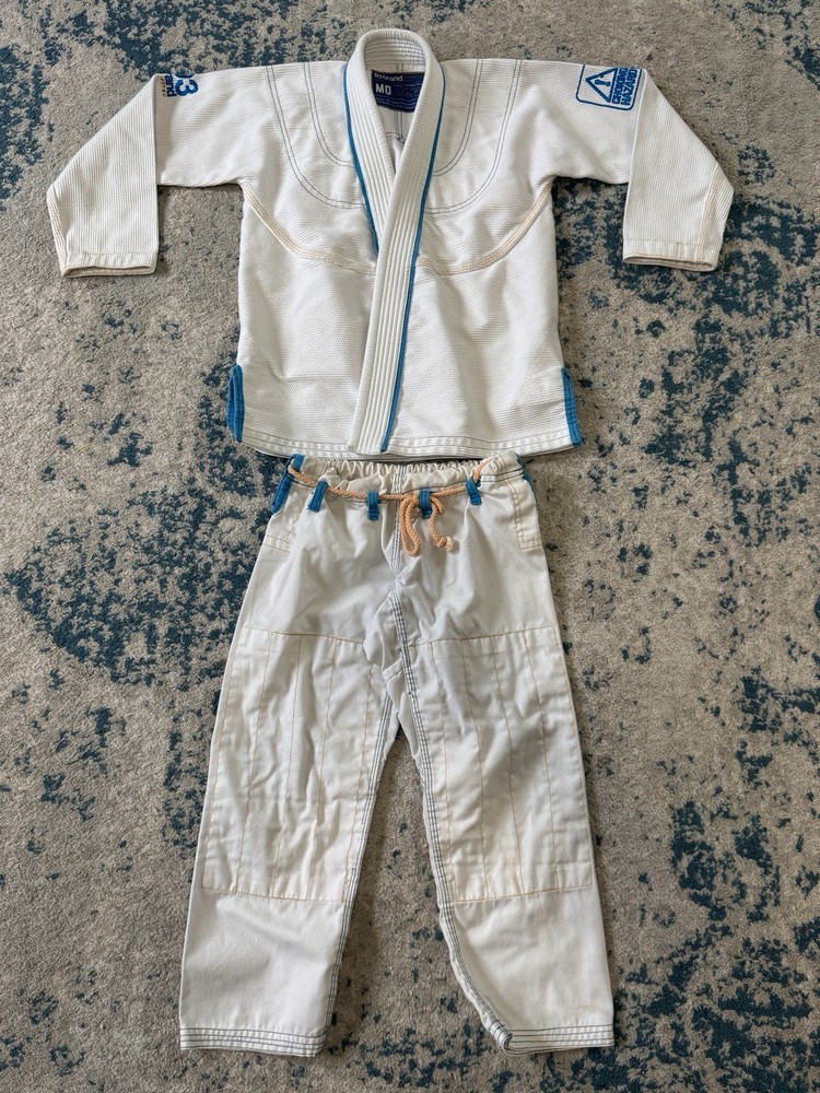 93 Brand Jiu Jitsu Gi M0 White Blue Youth VGUC