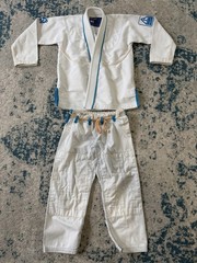 93 Brand Jiu Jitsu Gi M0 White Blue Youth VGUC