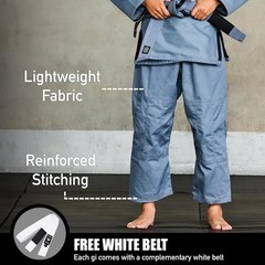 IBJJF Approved Ultra Light Kids BJJ Gi with Free Belt – Preshrunk & Durable
