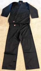 GTMA Martial Arts GI Karate 2-Piece Black Size 3/170 Adult Unisex
