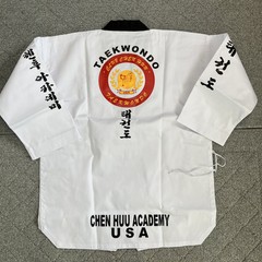 Martial Arts Taekwondo Karate Uniform Adult Size 4 White Chen Huu Academy New